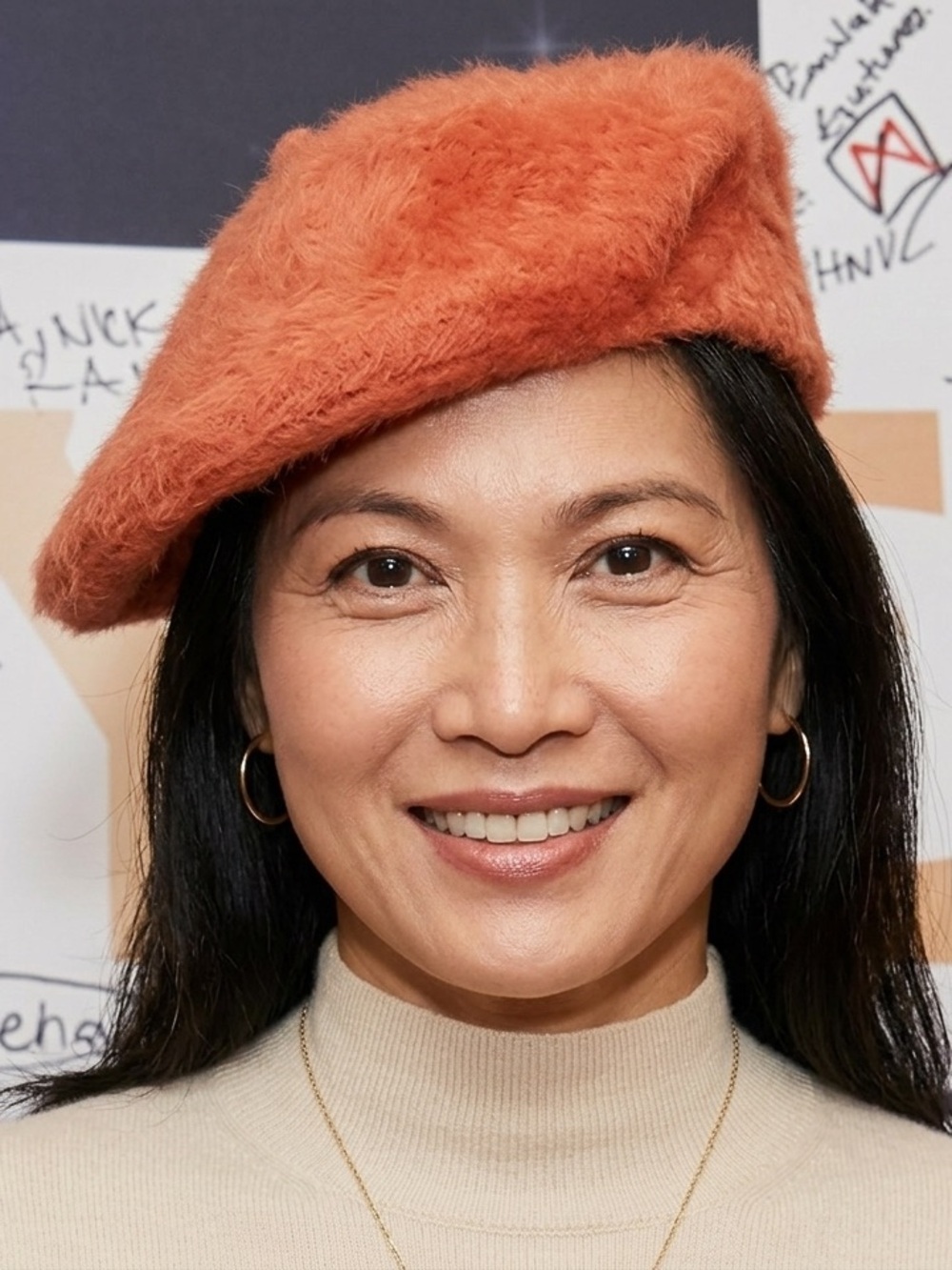 Fuzzy Orange Women's Beret - Soft Cozy Style